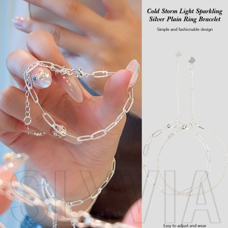 สร้อยข้อมือคริสตัลประดับเพชรขนาดเล็ก - เครื่องประดับ Jewellery - สําหรับของขวัญเครื่องประดับ Gilrs - แฟชั่น หรูหรา ปรับได้ - Shiny Silver Handchain