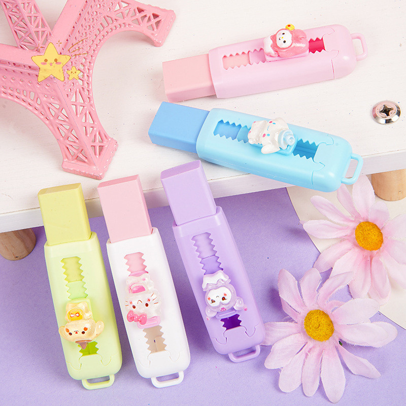 [JBTH] น่ารักอะนิเมะ Push-Pull Eraser Kawaii การ์ตูนยางลบของขวัญนักเรียนรางวัลเครื่องเขียนของขวัญ [JB]