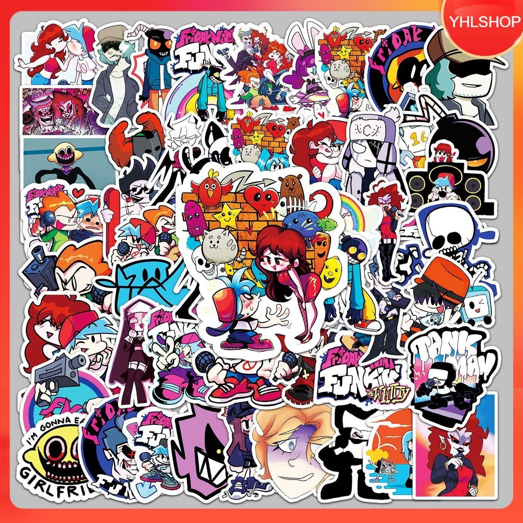 🍀ส่งจากไทย🍀 50ชิ้น สติกเกอร์ เกม Friday Night Funkin' FNF Game Sticker พร้อมส่ง