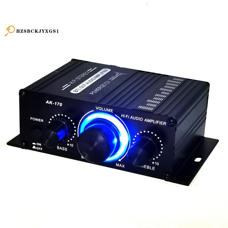 [hzsbckjyxgs1]เครื่องขยายเสียงสเตอริโอขนาดเล็ก Dc12v เครื่องเล่นเสียง Hi-Fi สองช่องรองรับอินพุต Dvd 