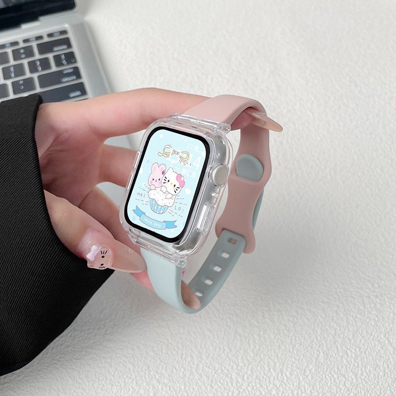 สายซิลิโคนทรงสลิมพร้อมเคสใสสําหรับ Huawei Watch Fit 3 สายรัดข้อมือทดแทนวงสมาร์ทวอทช์ Huawei Fit 3 สร้อยข้อมือ