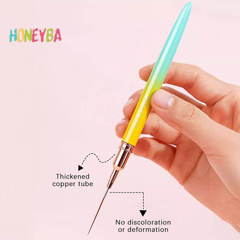 <Honeyba>Gradient Color Nail Art Brushes Nail Polish Gel Paing Pen Liner French Stripes Brush Nail Accessories Brushes Nail Tool Nice