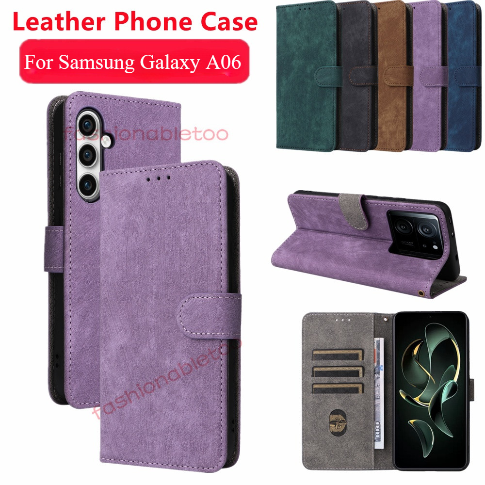 Flip หนังสําหรับ Samsung Galaxy A06 s A06s 06s A16 A26 A36 A56 16 A 26 36 A 56 SamsungA06s SamsungA16 SamsungA26 5G วงเล็บแม่เหล็กปลอกกันกระแทกฝาหลัง