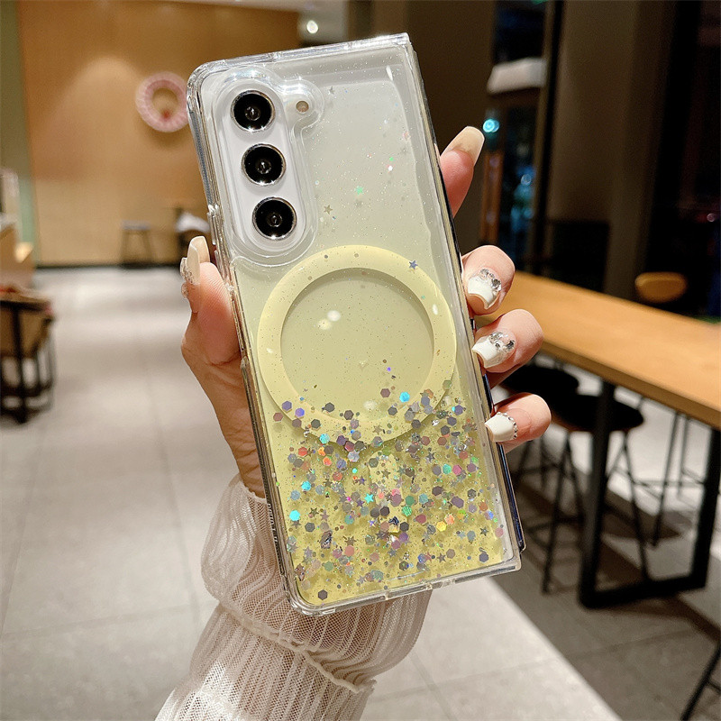 แฟชั่น Glitter Bling Gradient Magnetic Clear Case Samsung รูปที่ 4