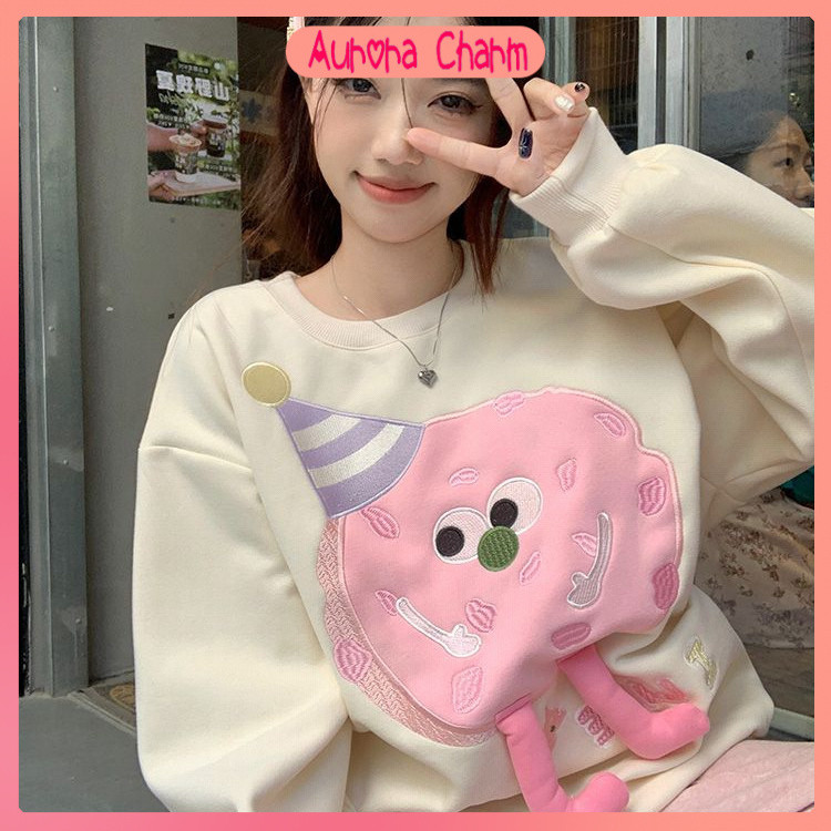 Aurora Charm เสื้อกันหนาวลายการ์ตูนสุดน่ารัก สไตล์เกาหลี มีทั้งแบบบางและแบบมีขน
