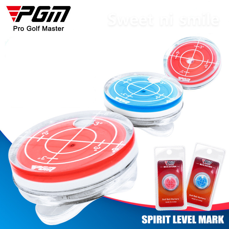 Pgm ฟังก์ชั่นระดับกอล์ฟ Marks คลิปหนีบหมวกแม่เหล็ก Golf Ball Marker สีแดงและสีน้ําเงิน MK011