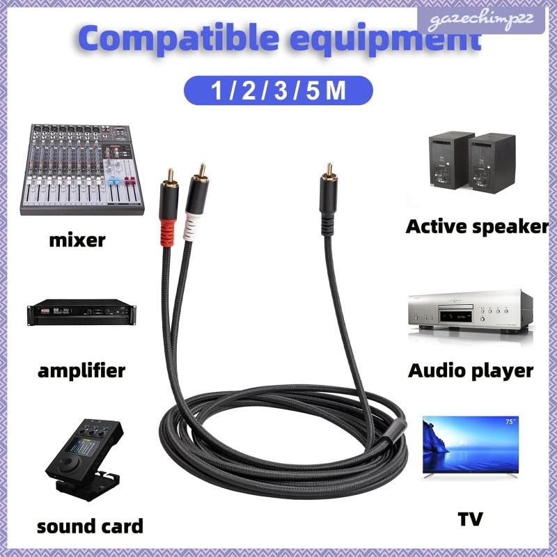 [ สายซับวูฟเฟอร์ RCA เป็น 2RCA Y ตัวแยกอะแดปเตอร์สําหรับเครื่องขยายเสียงหูฟัง