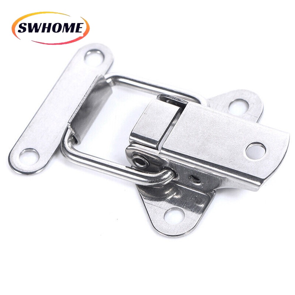 สวโฮม! 2 ชิ้นสแตนเลส 304 กล่องเครื่องมือล็อค hasps โลหะสลับจับ Clasp โหลด สต็อกพร้อม