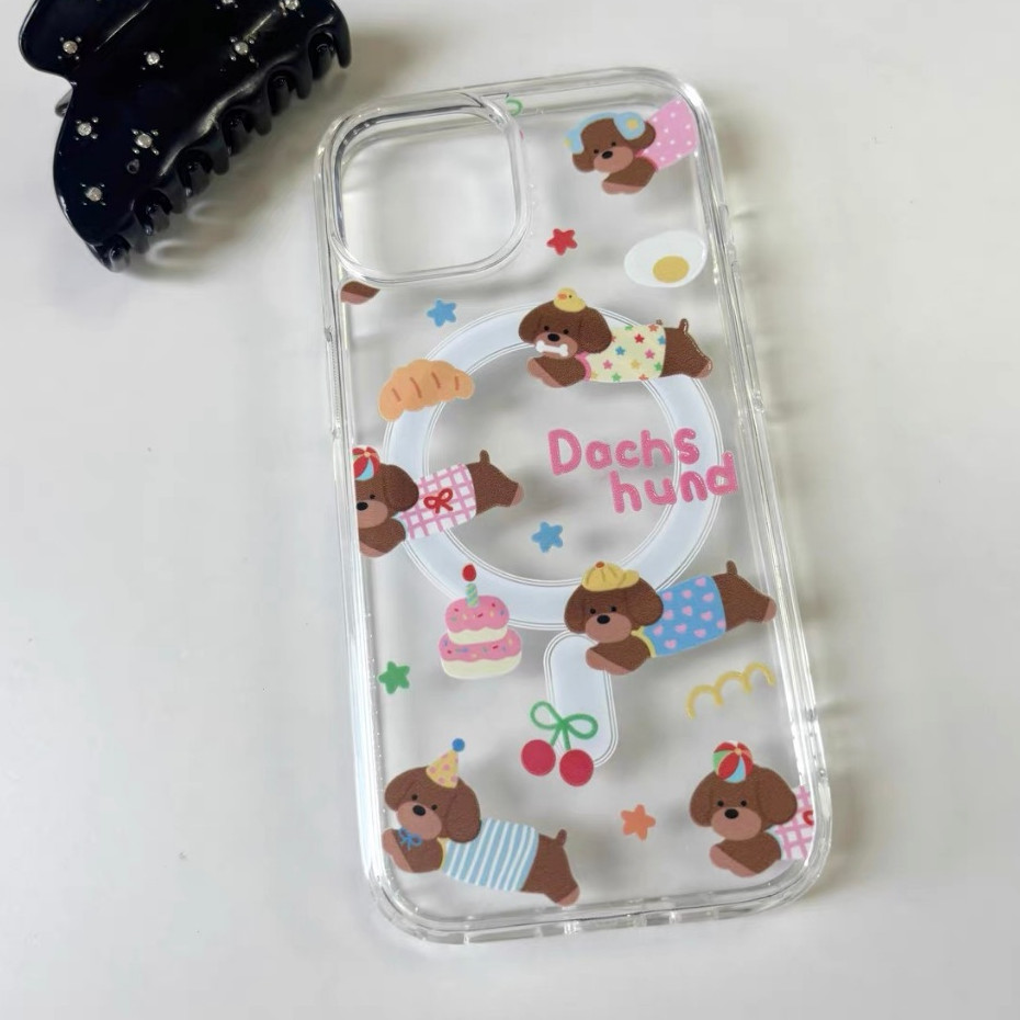 เคสป้องกันลายดัชชุนน่ารักสําหรับ iPhone 15pro 15promax 14 14promax 14pro 16 pro max 16 plus