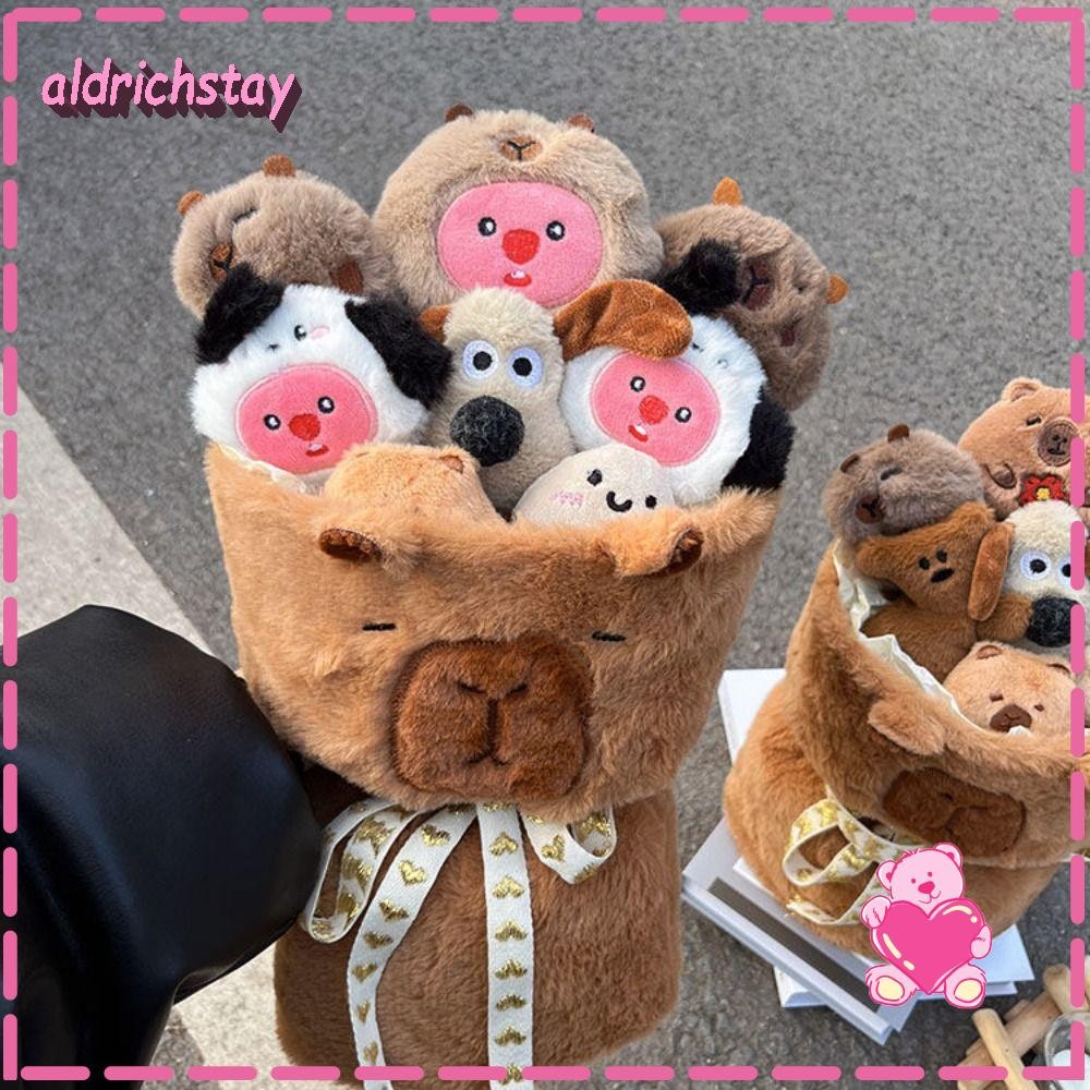 Exodus Capybara ตุ๊กตาช่อดอกไม้,การ์ตูนน่ารักของเล่นตุ๊กตา,ขายร้อนกํามะหยี่ Kawaii Loopy Creative Bouquet วันเกิด