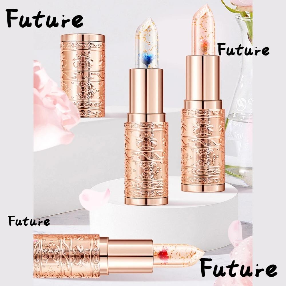 Future Color Changing Lip Balm, Long Lasting Waterproof Jelly Flower Lipstick, เครื ่ องสําอาง Moisturizing Flower Make-up Transparent Lip Gloss