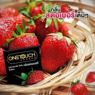 Onetouch Strawberry ถุงยาง วันทัช กลิ่นสตรอเบอร์รี่ ขนาด 52 มม. บรรจุ 3-12ชิ้น/กล่อง