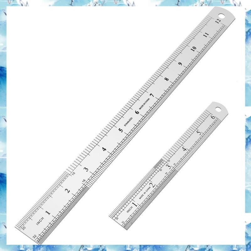 [ ] ไม้บรรทัดสแตนเลส 12 นิ้ว + ไม้บรรทัดโลหะ 6 นิ้ว