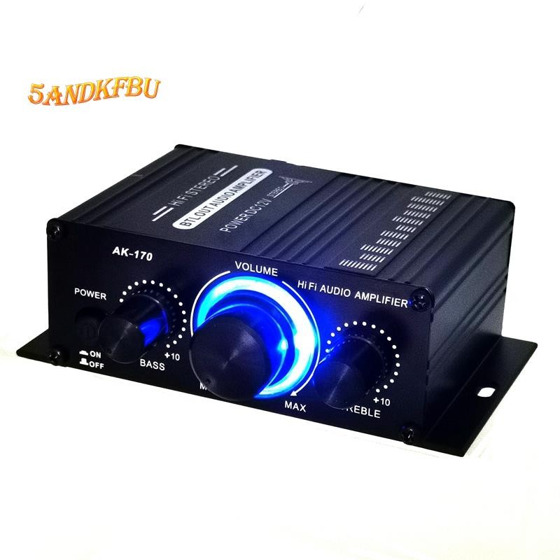 เครื่องขยายเสียงสเตอริโอขนาดเล็ก Dc12V เครื่องเล่นเสียง Hi-Fi สองช่องรองรับอินพุต Dvd โทรศัพท์มือถือ