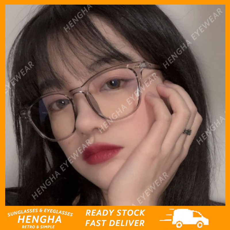(เฮงฮา) แฟชั่นเกาหลีเรียบง่ายป้องกันแสงสีฟ้าแว่นตาสีอ่อนแว่นตาคอมพิวเตอร์ที่เรียบง่าย