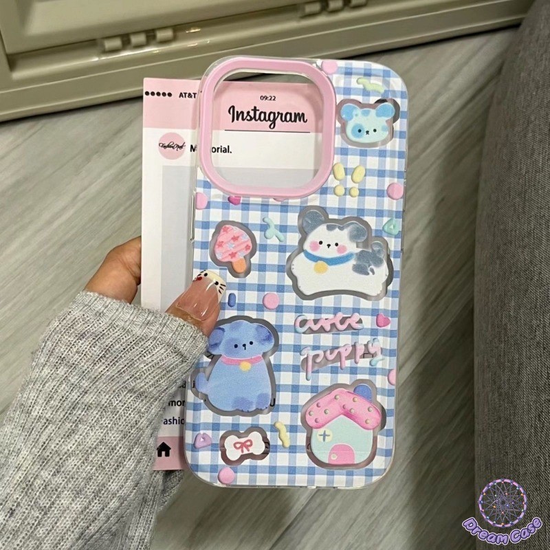 รักลูกสุนัขหมีรักสีสันลวดลายตารางเคสสำหรับ Infinix Hot 30i 40i 10 9 11 20 Play Smart 6 8 7 5 Pro Spark 10C 20C 10 Pro