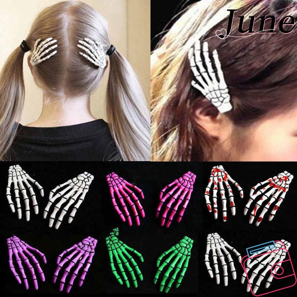 June 2 ชิ้นอุปกรณ์เสริมกระดูกมือการออกแบบสร้างสรรค์ Claw Hairpin