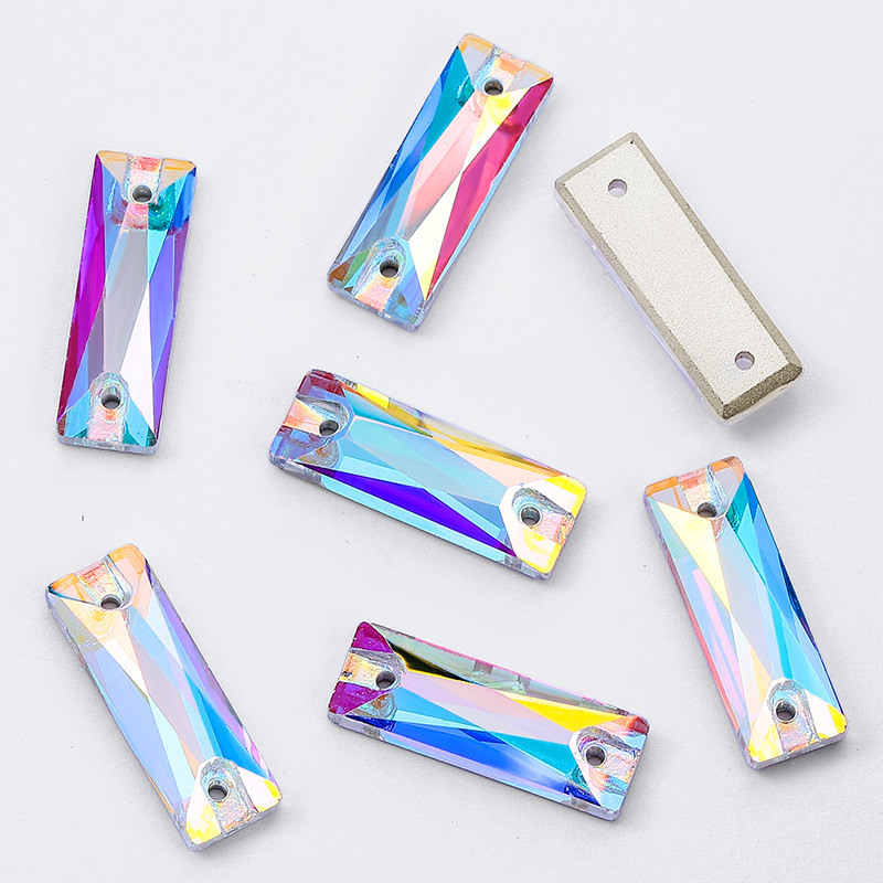 คริสตัลหรูหรา 5A แก้ว Rhinestone เย็บหินสี่เหลี่ยมผืนผ้า Flatback Strass เย็บบน Rhinestone สําหรับเสื้อผ้า ราคา ถูกที่สุด ดีลบีเคเค แกลเลอรีภาพที่ 4