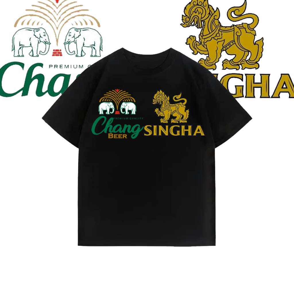 🔥  ใหม่  เสื้อCHANG X SINGHA ผ้าCotton  ใส่ได้ ทั้ง ชาย ใส่สบาย ไม่หด ไม่ย้ เสื้อยืดสตรี Unisex