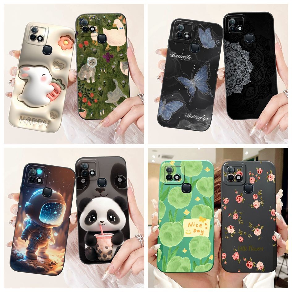 สําหรับ Infinix Hot 10i กรณี X659B PR652B X658E PR652C X658B น่ารักการ์ตูนซิลิโคนอ่อนนุ่มกันกระแทกกั