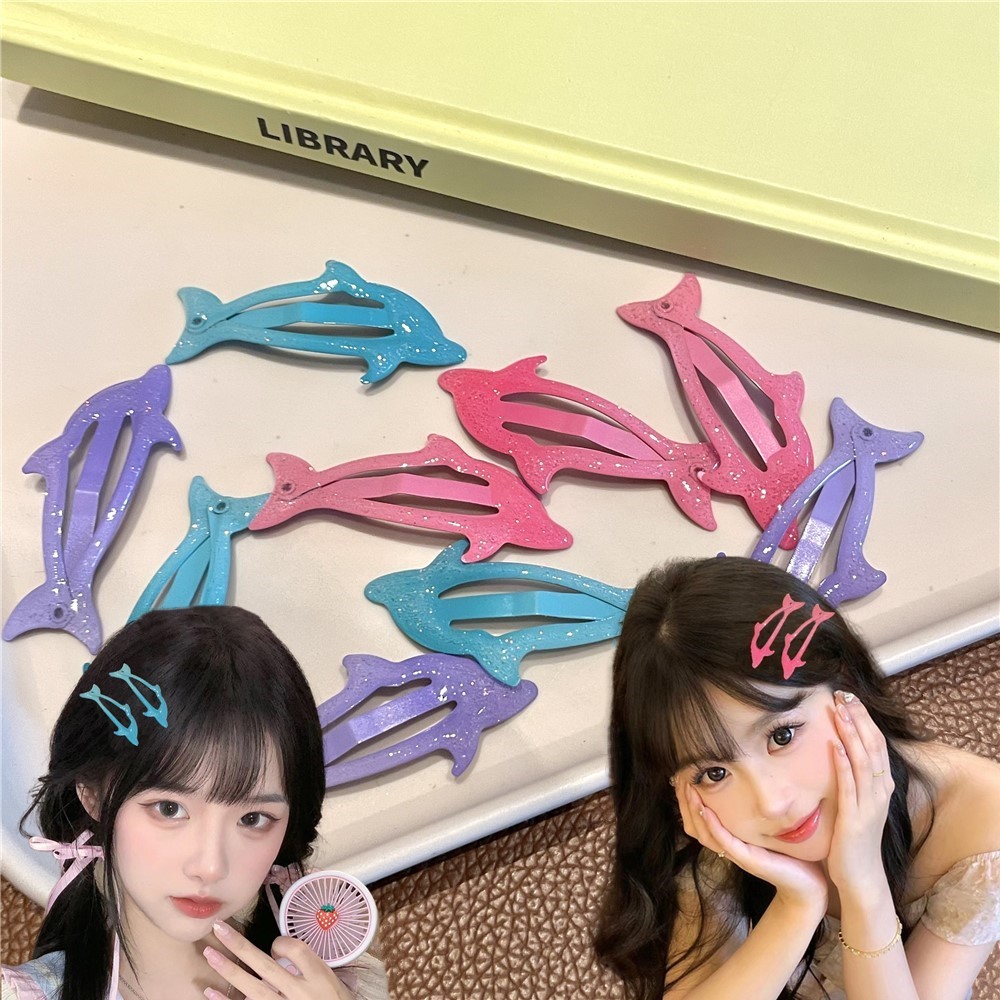 ฤดูร้อนสีฟ้าปลาโลมาน้อยน่ารักคลิปผมแฟชั่นอเนกประสงค์ Bb คลิป ย2เค สาวร้อนเรียบคลิปอุปกรณ์ผม