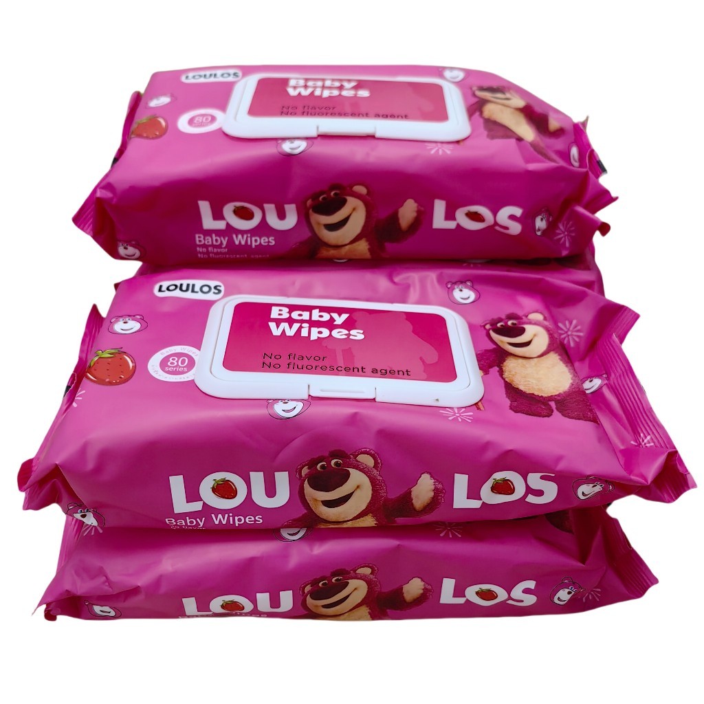 HOME818 ทิชชูเปียกห่อใหญ่  (แบบ 5แพ็ค  / 10 แพ็ค) หมี LOTSO แผ่นใหญ่ ทิชชู่เปียกของเด็ก กระดาษเปียก Baby Wipes รูปที่ 4