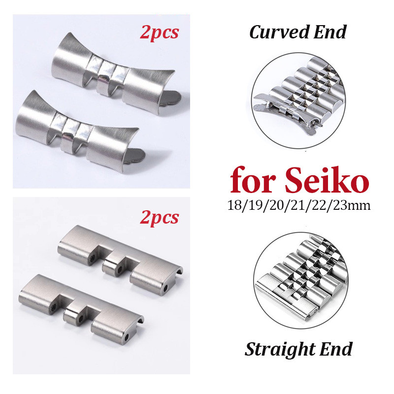 2 ชิ้นนาฬิกาโลหะ Link Connector สําหรับ Seiko SKX009 SKX007 18/19/20/21/22 มิลลิเมตรตรง End โค้ง End Link สําหรับ Jubilee Oyster นาฬิกาอะแดปเตอร์