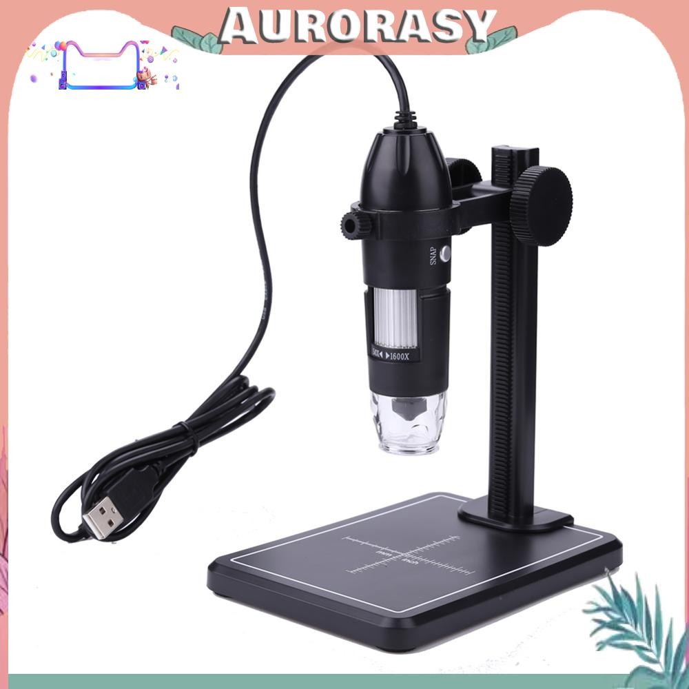 [AS] กล้องจุลทรรศน์ดิจิตอล USB 1600X พร้อม 8 LED และขาตั้งยกกล้องตรวจสอบ HD 2MP