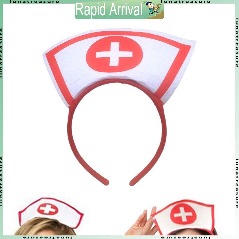 Lun หมวกพยาบาลฮาโลวีนผม Hoop Party คอสเพลย์แถบคาดศีรษะ Hairband Headwear เครื่องแต่งกาย