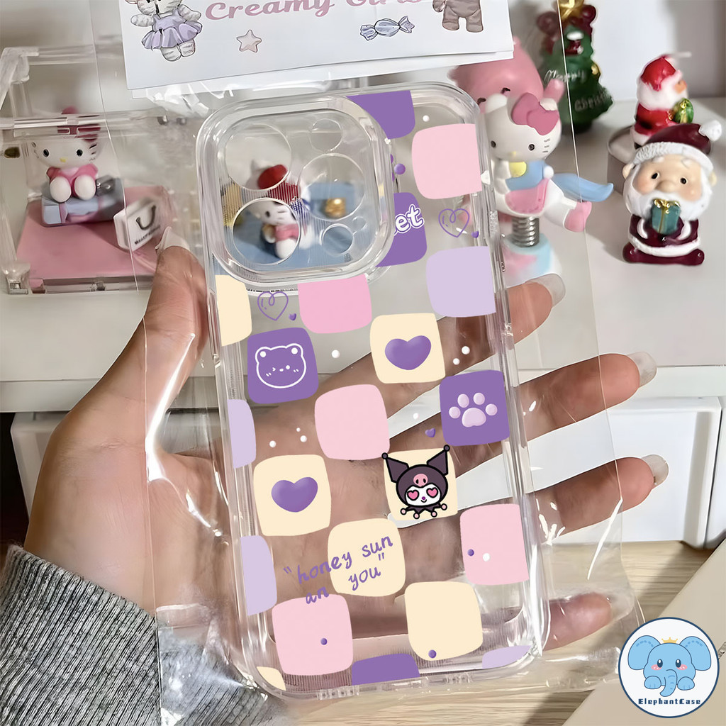 น่ารักโบว์ HelloKitty Kuromi เข้ากันได้เคสไอโฟน 11 12 14 13 15 Pro Max 11 12 13 14 15 Pro XR X XS Max 6 6s 7 8 Plus SE