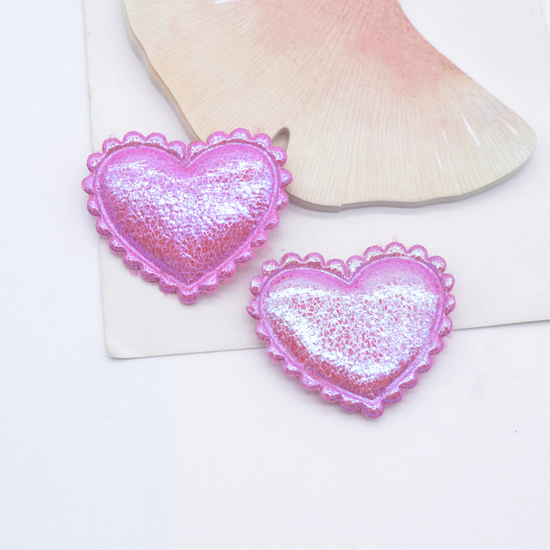 40 ชิ้น 38*32 มม.Glitter Heart Applique เบาะแพทช์สําหรับเสื้อผ้าหมวกหัตถกรรมอุปกรณ์เย็บผ้า DIY Headwear คลิปผมโบว์ตกแต่ง - รูปที่ 5