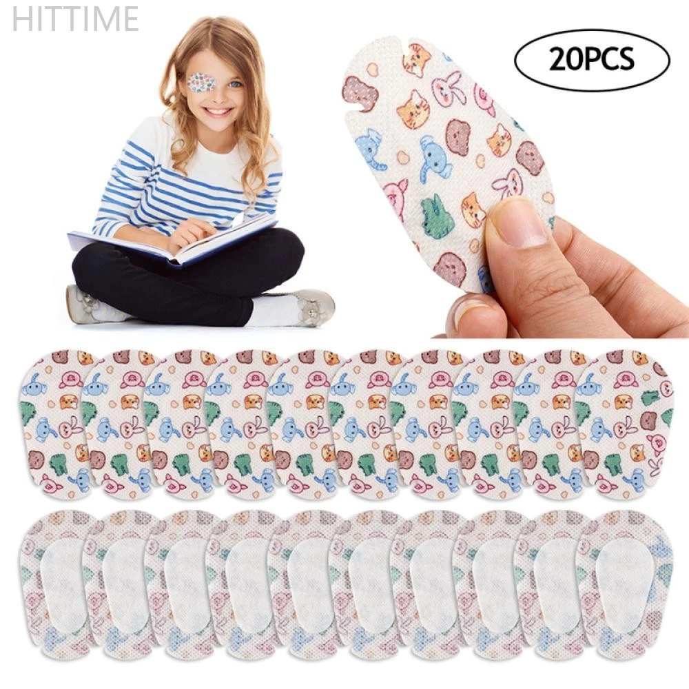 Hittime 20PCS รูปแบบการ์ตูน Soft Amblyopia การฝึกอบรม Eyeshade หน้ากากเด็ก Orthoptic Corrected Eye แพทช์ Q1S3