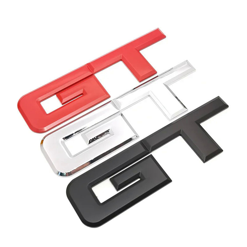 New 3D Gt Logo Metal Badge Emblem Car Sticker Fashion Car Decor Sticker for Ford Mustang Focus Mk 1 