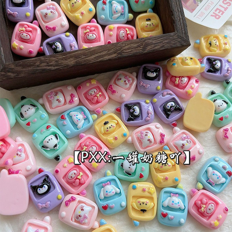 [จุด100] การ์ตูนจำลองแมวโทรศัพท์มือถือเรซิ่นเครื่องประดับ DIY อุปกรณ์เสริมครีมโทรศัพท์มือถือกิ๊บดอกไม้รองเท้าตกแต่งวัสดุแฮนด์เมด