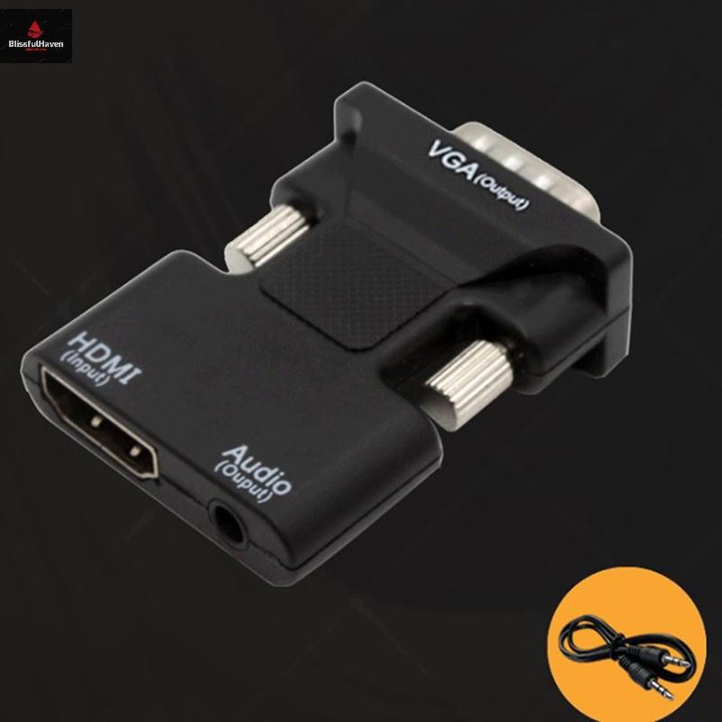 Cod ตัวแปลง HDMI Female to VGA Male พร้อมอะแดปเตอร์เสียงรองรับเอาต์พุตสัญญาณ 1080P ใหม่