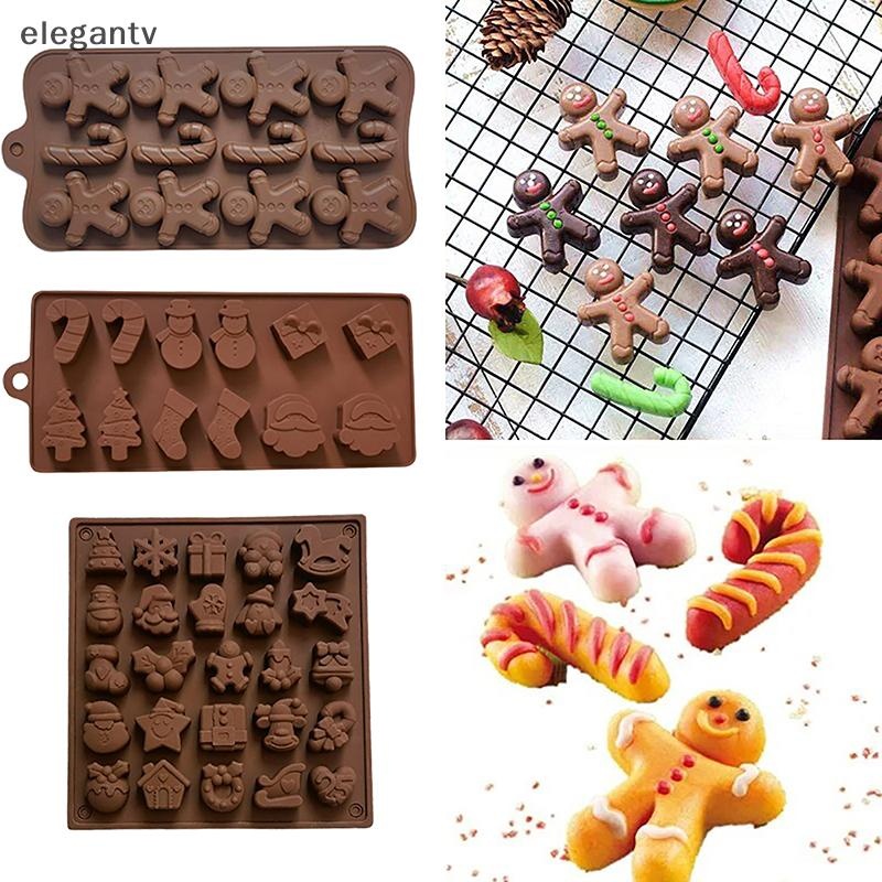 Egn คริสต์มาสซิลิโคนช็อกโกแลต Gingerbread Man แม่พิมพ์ 3D เบเกอรี่เครื่องมือ Jelly Candy แม่พิมพ์เค้กตกแต่ง Gadgets ครัว DIY โฮมเมด N