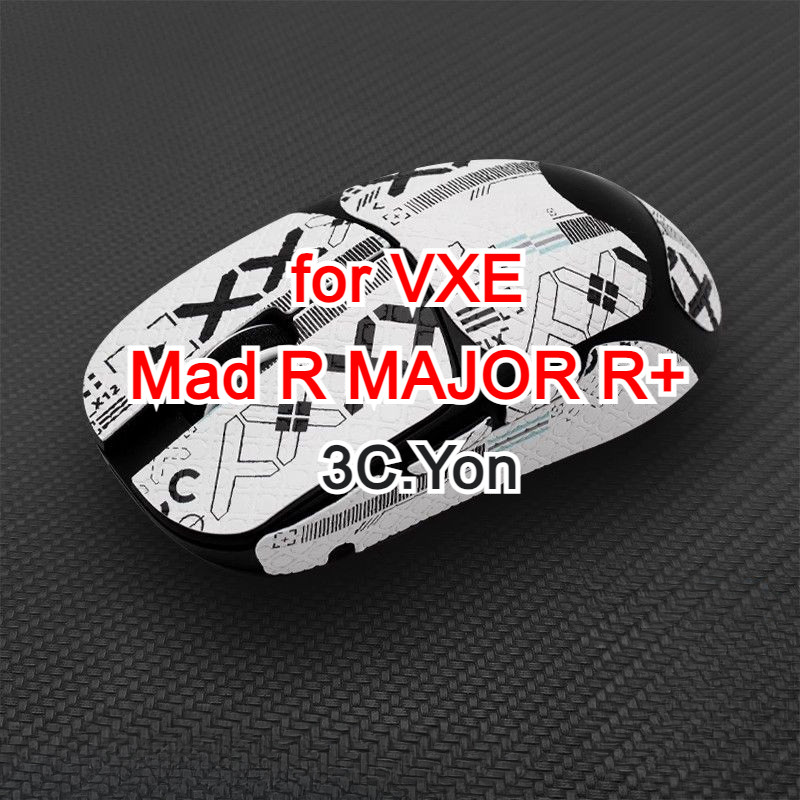 เมาส์ Grips สําหรับ VXE Mad R MAJOR R + เมาส์สําหรับเล่นเกมไร้สาย Anti-Slip ด้านข้างผิวยืดหยุ่นสติกเกอร์กลั่นปาล์มเทปดูดซับเหงื่อแผ่นสีดํา Protector E-Sports ฟิล์ม