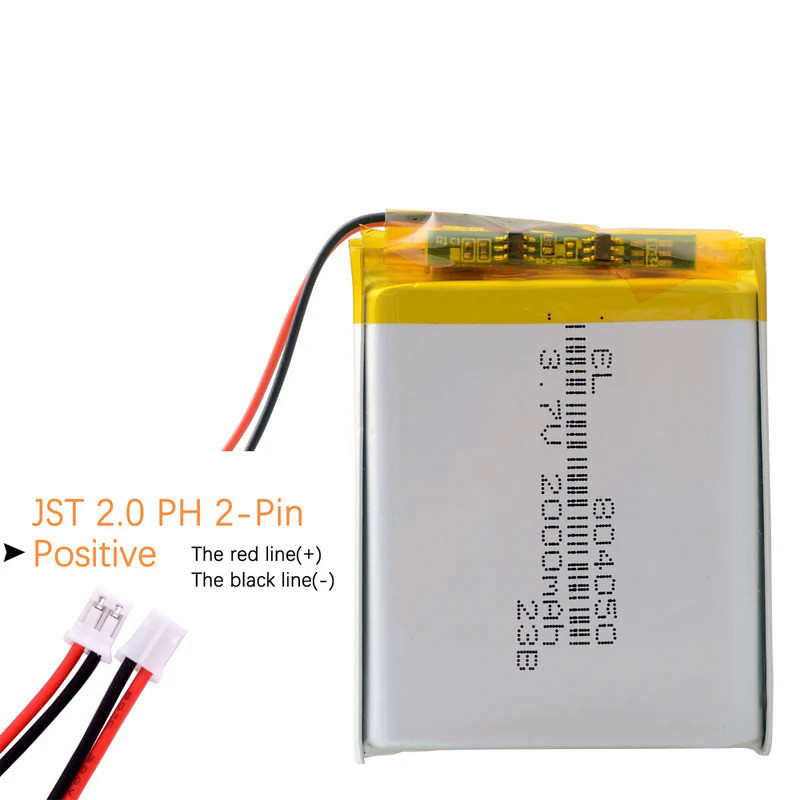 JST2.0 2P 3.7V 2000mAh 804050 Rechargeable Lithium Li-ion Polymer Battery