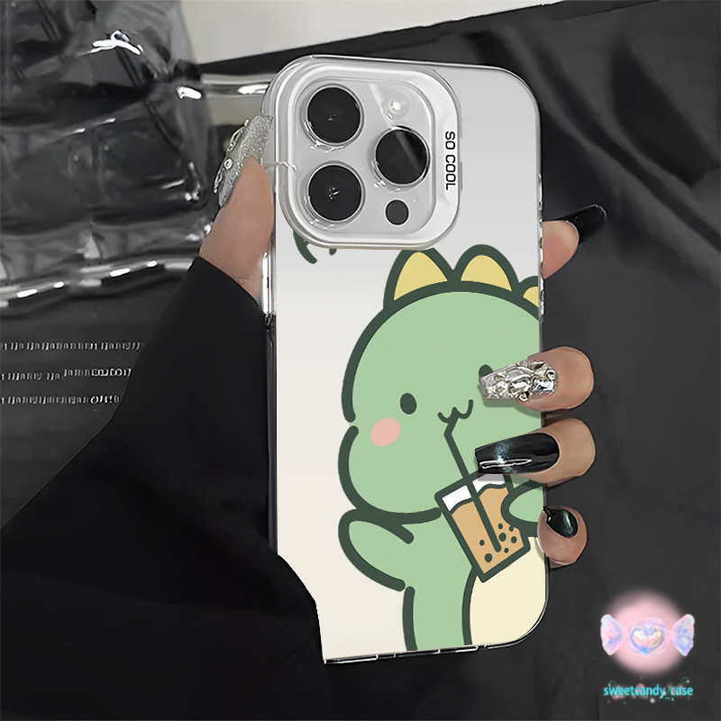 เคสแข็งคุณภาพ ไดโนเสาร์น่ารัก สำหรับ IPhone 13 12 7Plus 14 15 11 Pro Max 8Plus X XR XS Max SE เคสไอโฟน11 เคสไอโฟน13