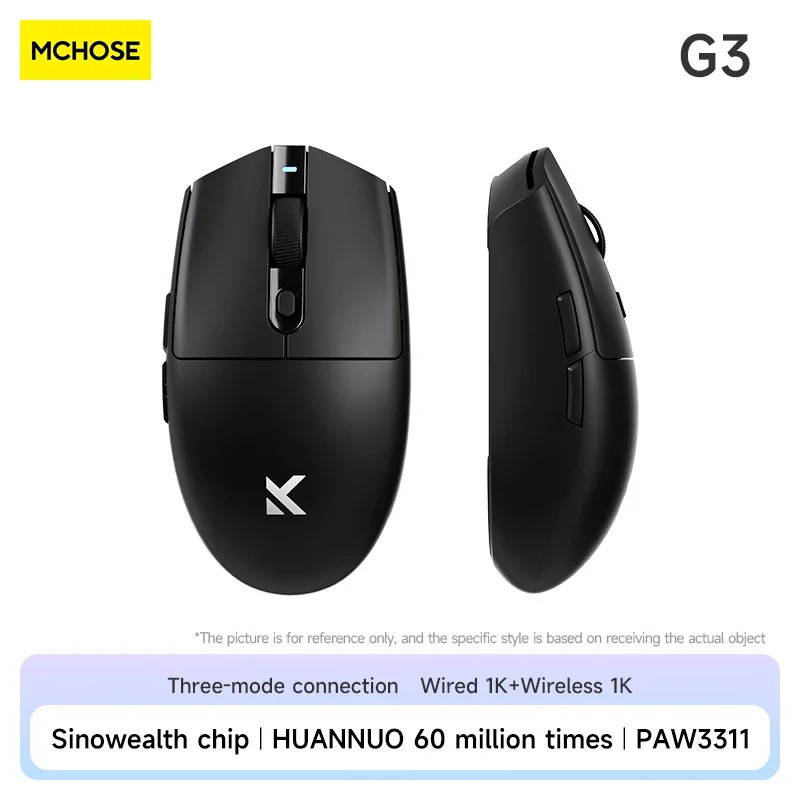 MCHOSE G3 Tri-mode Gaming Mouse - PAW3395 Sensor Omron Switches 170+ Hours Battery Life