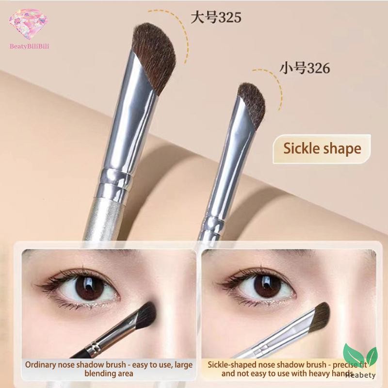 Heabety ใหม่แปรงเงาจมูกนุ่มมุมหัวแบนจมูก Contour Smudge แปรงแต่งหน้า High Blush เครื่องสําอางเครื่องมือใหม่