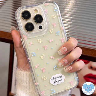 โบว์หวานดอกไม้ดาวโปร่งใสเข้ากันได้ เคสไอโฟน 17 air 16 11 15 Pro Max 14 12 13 Pro Max XS XR X Max 7 15 14 8 Plus SE 2020
