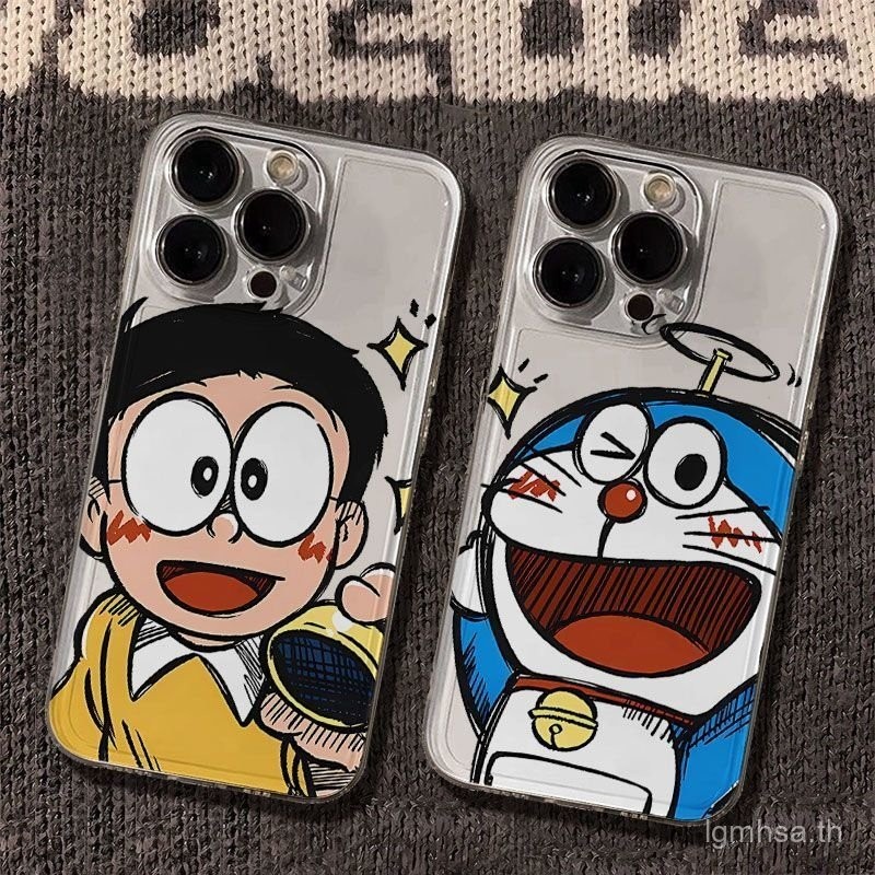 เคสโทรศัพท์มือถือเคสใสเคสกันกระแทกลายการ์ตูนโนบิตะโดราเอมอนสำหรับ iPhone 15 13 12 11 PRO MAX XR 7plus 8PLUS 13pro 14PROMAX xsmax 14PLUS