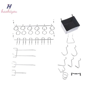 <haohiyou> 81 ชิ้น Pegboard Hooks Assortment พร้อม Pegboard Bins Peg ล็อคเครื่องมือ Organizer