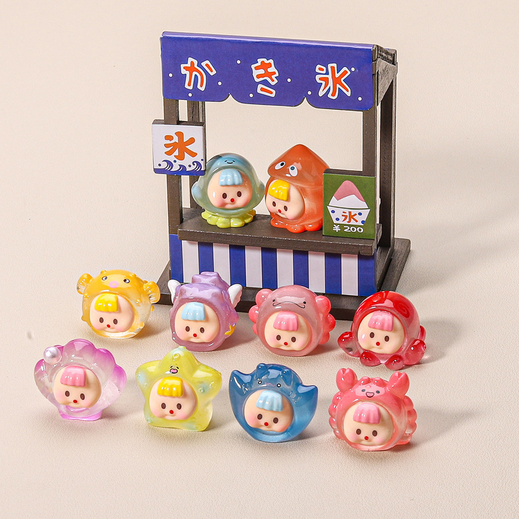 10 ชิ้น Luminous Glow Sea สัตว์ Duomei 3D เรซิ่น Charms สําหรับ DIY (4-343)