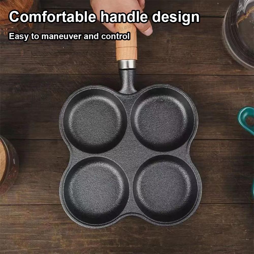 กระทะทอดไข่ 4 หลุม Non Stick Egg Burger Ham Pan ขนมปังฮัมบูร์กอาหารเช้า Maker