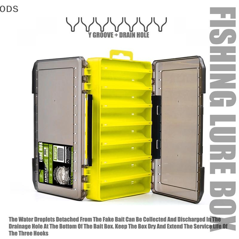 Ods 1 Pc Fishing Tackle กล่อง 12 ช่องอุปกรณ์ตกปลา Lure Hook Storage Case สองด้านเครื่องมือตกปลา Organizer กล่อง OD