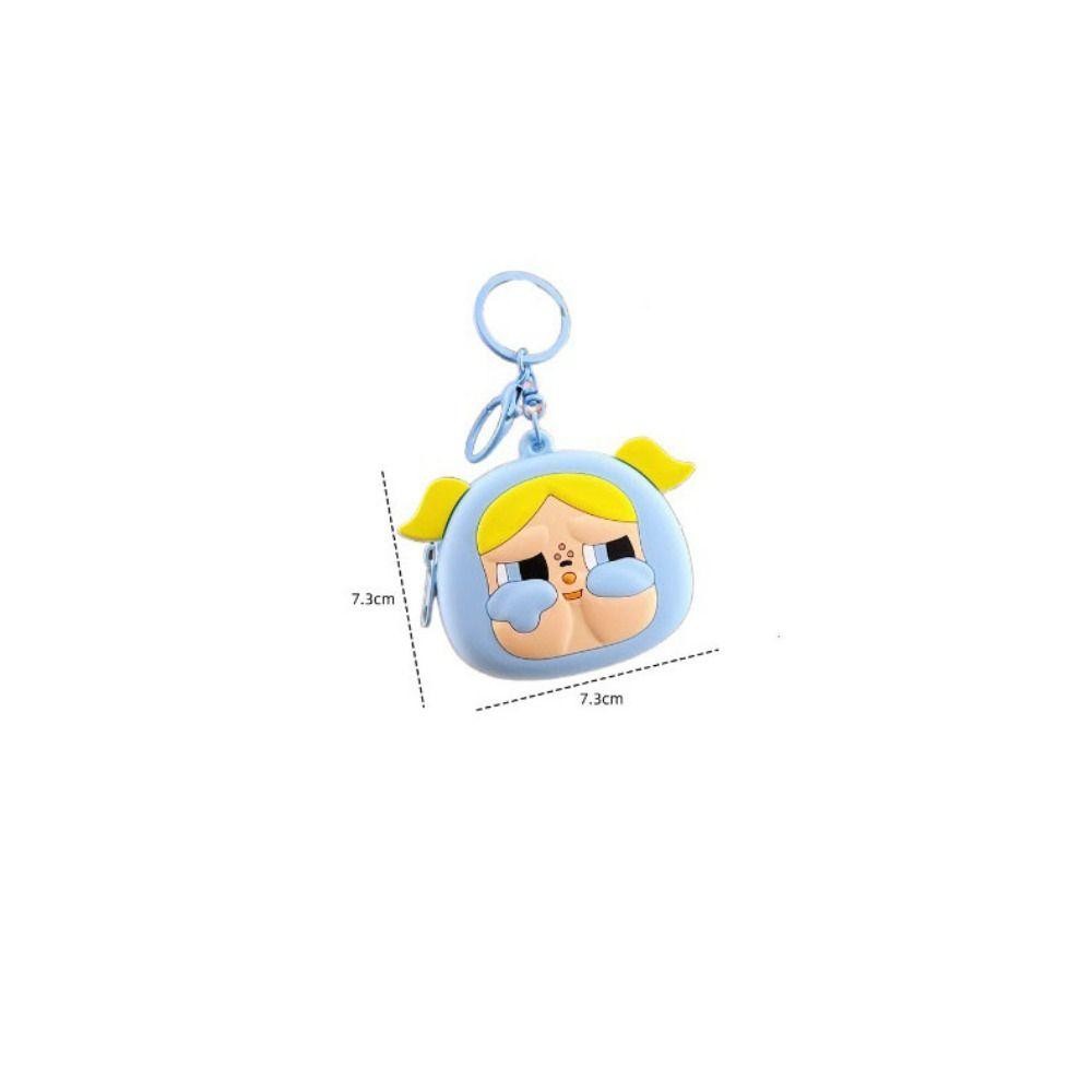 DOHOBBY กระเป๋าสตางค์พวงกุญแจ กระเป๋าซิลิโคน The Powerpuff Girls POP MART กระเป๋าพวงกุญแจการ์ตูน