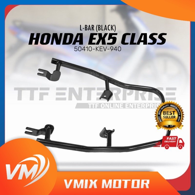 HONDA EX5 CLASS REAR SEAT HANDLE BAR L BAR SPOILER HONDA AAP (สีดํา) 50410-KEV-940