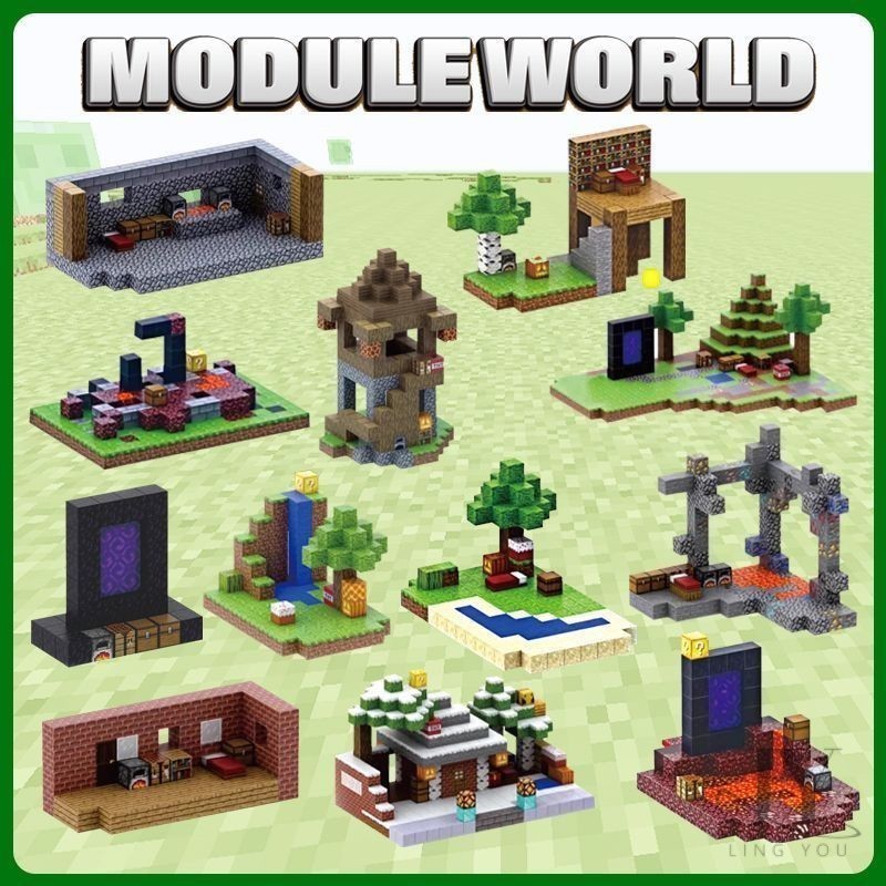 L & Y [คลังสินค้าพร้อมจัดส่งที่รวดเร็ว] 2024 ใหม่ Minecraft Magnetic Cube 2 ซม.อาคารบล็อก 3d สามมิติฟาร์มขนาดใหญ่เด็กการศึกษาประกอบของเล่น